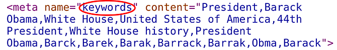 Obsolete Meta Keywords Example Meta keywords code example demonstrating obsolete SEO techniques that quality SEO services avoid in modern optimisation